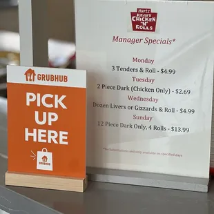 They are on Grubhub and check out the managers specials