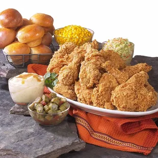 a platter of fried chicken