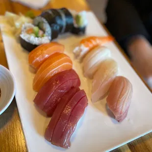 A. 8 Pieces Nigiri and 1 Sushi Roll