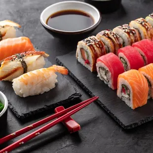 a variety of sushi