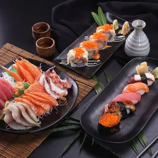 sushi and sashimi, sushi, sashimi, food