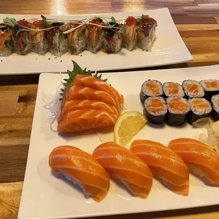 Red Dragon Roll and Salmon Love Comb