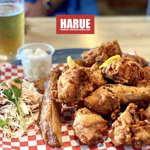 a plate of fried chicken