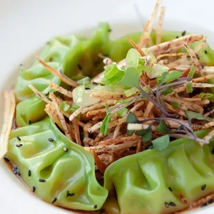 Steamed veggie potstickers