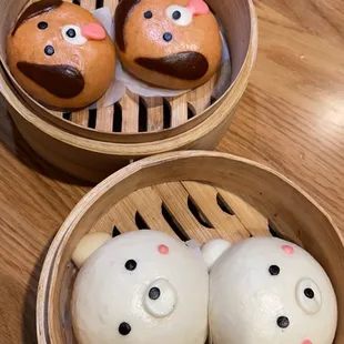 Churro puppy buns, egg custard polar bear buns