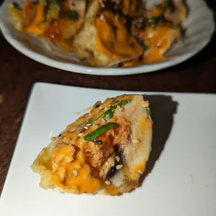 Monkey Brains (mushrooms stuffed with spicy tuna)