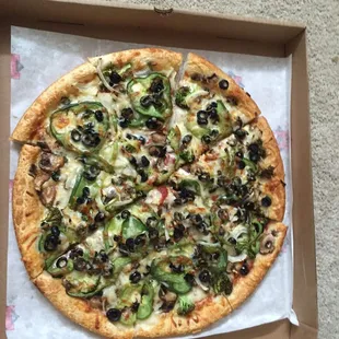 A large veggie pizza