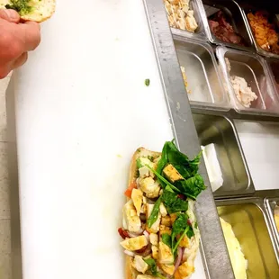 a sandwich on a cutting board