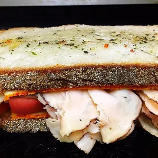 a turkey and tomato sandwich