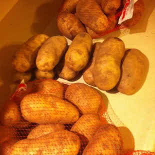 potatoes and potatoes on a cutting board