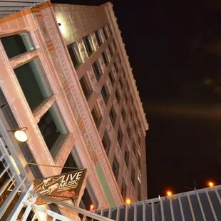 view from stairway to Harvelle's below this really nice old building