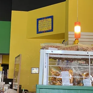 Check out with protection barrier