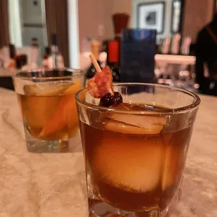 charred orange old fashioned and the smokehaus