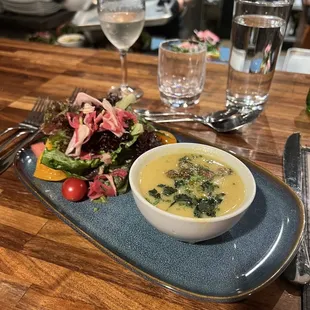 Tomato salad &amp; corn soup!