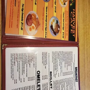 the menu and prices