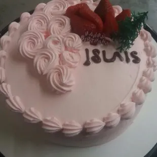 a strawberry cake