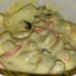 Macaroni salad base was the consistency of paste