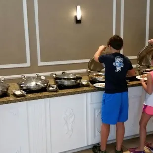 Hot breakfast buffet bar ($16.95)