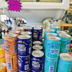 a variety of canned beverages