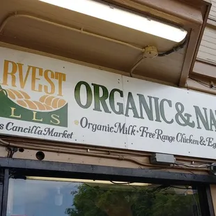 a sign above the entrance