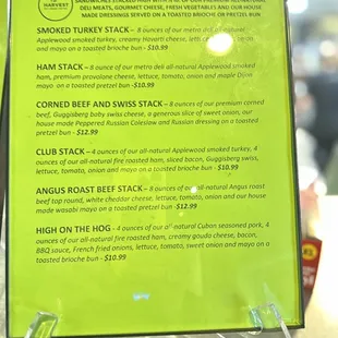 menu