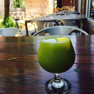 Don&apos;t remember the name of this juice, but the ginger is phenomenal. Nice refreshing drink for a natural buzz. Great with gin.