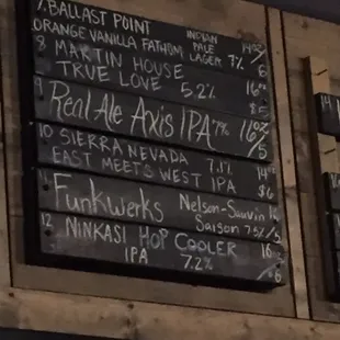 Some of the brews they offer.