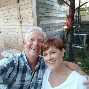 Evening cocktails in the backyard.