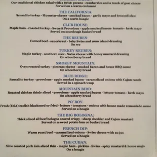 Deli sandwiches