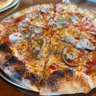 Pizza with fennel sausage