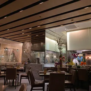 Dining area- wonderful ambiance and nice view of the kitchen!