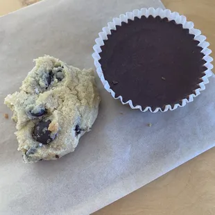 Classic chocolate chip cookie and peanut butter cup.