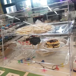 a variety of pastries on display