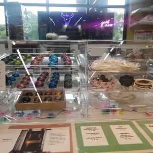 a variety of pastries on display