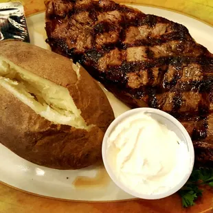 NY Strip Steak dinner.