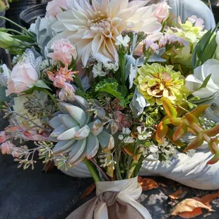 Bridal bouquet with succulents