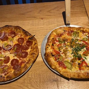 Pepperoni and Spicy Yuma Pizzas