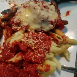 Chicken Parm is one of my favorites, but this was tough and burned.  The pasta was mushy and overdone.