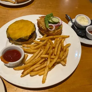 Bison burger w/fries- Fresh and we&apos;ll seasoned