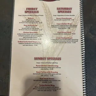 Evening menu 2
