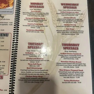 Evening menu 3