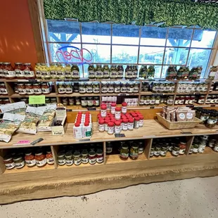 Salsas, peanuts, chips, granola, etc.