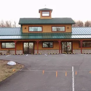 the front of the building
