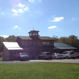 the front of the building