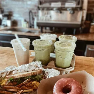 food, donuts, dough desserts