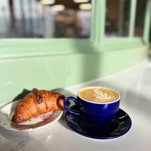 classic croissant and a latte