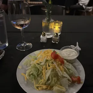 House salad with ranch dressing