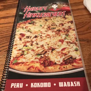 Front of the menu