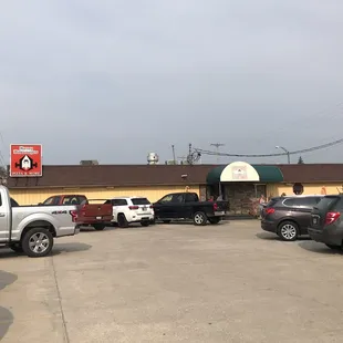 Outside the restaurant