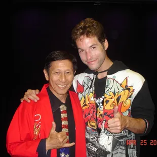 Well known all over the world, magician from Argentina, Latko, posing with Mr. O after they both performed at the Koolau Magic Theater.